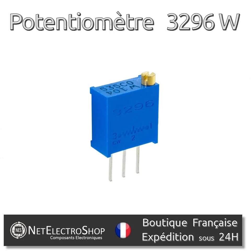 Potentiomètre de précision 3296, 100k Ohms - Lot de 1,2,5 ou 10 pièces - Photo 1/1