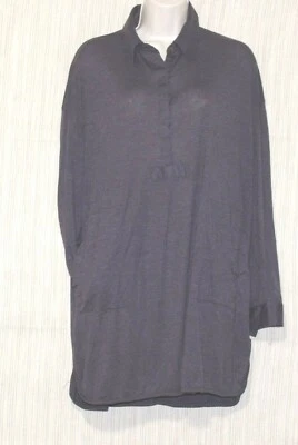 Suéter túnica de lana de algodón manga larga Mystree gris carbón talla: XL Foto 1 de 3