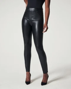 NUEVO Pantalones ajustados al tobillo Spanx de cuero en negro talla PM #1408 - Imagen 1 de 11