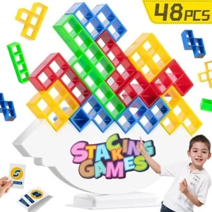 48PCS Tetra Tower Balance Stacking Blocks Puzzle Assembly Bricks Xmas Kids Gifts - Picture 1 of 7