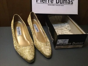 Pierre Dumas Designer Collection Ladies Shoe Size 9M Color GOLD - Picture 1 of 9