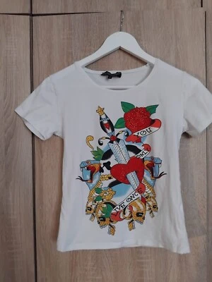 Camiseta Ed Hardy, You Only Live Once, blanca, 100% algodón Foto 1 de 3