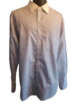 Camisa de Vestir Hart Schaffner Marx 100% Algodón Pima Sin Hierro Rayas Nueva $99  Foto 1 de 4