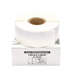 1 Roll, 600 labels per roll Dymo Compatible 30346 Library Labels 1/2”x1-7/8" - Picture 1 of 8