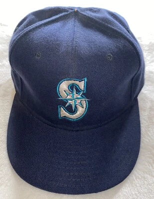 Vintage Seattle Mariners New Era Diamond Collection 5950 Fitted Hat 7 1/2 Wool - Image 1 of 4