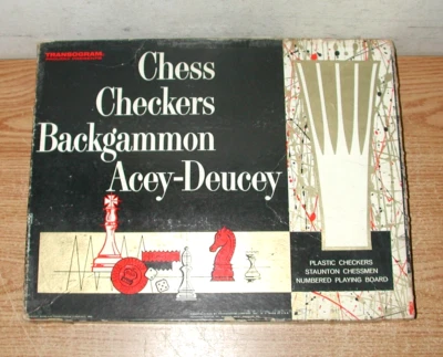 1963 TRANSOGRAM CHESS, CHECKERS, BACKGAMMON & ACEY-DEUCEY BOARD GAME 1212-198 - Image 1 of 4