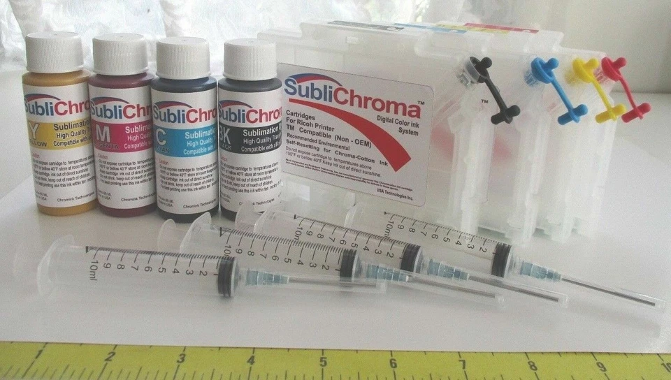 KIT TINTA DE SUBLIMACIÓN, PARA USAR CON RICOH SG2100 3110 7100DN SG3110SF 7100 GC41 Foto 1 de 4