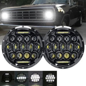 7 inch LED Headlights Hi/Lo Beam DRL for Dodge W100 W200 W300 D100 D200 Pickup - Picture 1 of 12