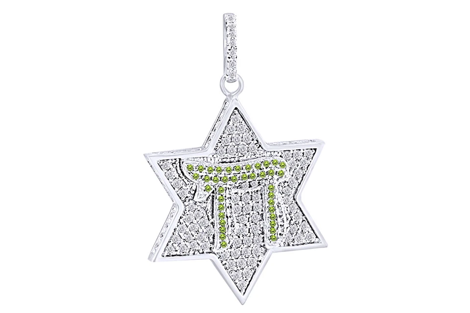 Collar colgante estrella diamante natural de 2,5 quilates enchapado en rodio - plata de ley Foto 1 de 1