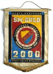 Banderín D.I.F. SM-Guld 2000 Mesta Mästarna Djurgarden Ishockey - Imagen 1 de 2