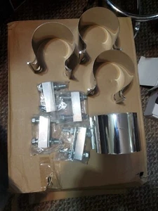 4Pcs 3 Inch Butt Joint Band Exhaust Clamp Sleeve Coupler T304 Stainless Steel - Bild 1 von 2