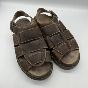 Vtg 90s Skechers Chunky Y2K Platform Fisherman Sandal Brown Leather Mens 10 WORN - Picture 1 of 7