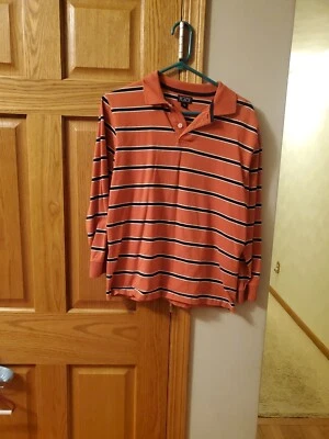 Children's Place Boy's Size 14 Orange & Navy Blue Long Sleeve Polo - Image 1 of 4