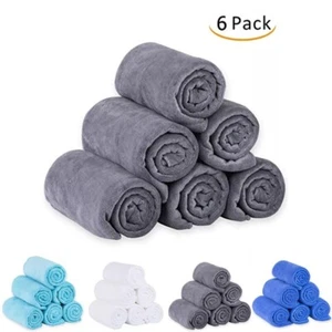 6 Pack Bath Towels Extra-Absorbent Pool Gym Beach Towel Soft Quick Dry 27" x 55" - Picture 1 of 35