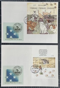 MICRONESIA 2000 (2 Large FDC WITH STAMP SHEET) CATS, SC 209, 211 - Picture 1 of 1