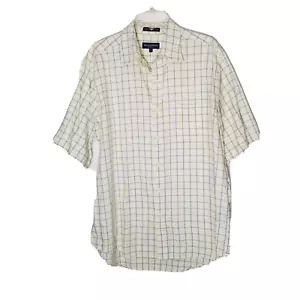 Austin Reed Shirt Men Size Large Yellow Windowpane Regent Street Oxford - Picture 1 of 11