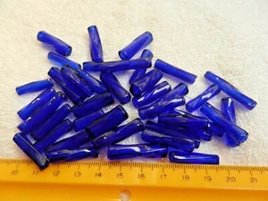 1970's VINTAGE FURNACE GLASS COBALT Tube Beads  VARIOUS LENGTHS AND SIZES - Picture 1 of 5