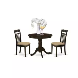 ANCA3-CAP-C 3 Pc small Kitchen Table set-breakfast nook plus 2 dinette Chairs - Picture 1 of 4