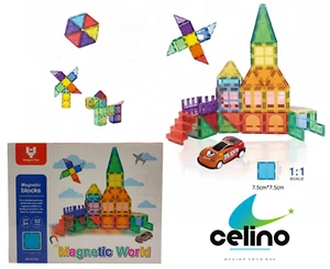 Juego de 52 bloques de construcción magnéticos para niños azulejos juguetes educativos regalo de Navidad - Imagen 1 de 6