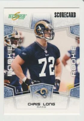 2008 SCORE SCORECARD CHRIS LONG RC #332 /649 ST. LOUIS RAMS VIRGINIA CAVALIERS - Image 1 of 2