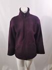 ROMAN burgundy zip front super thick high neck fleece jacket size 10 - 12
