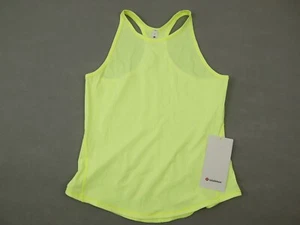 Lululemon Shirt Women 8 Neon Yellow Base Pace Tank Top Ribbed Athleisure - Picture 1 of 6
