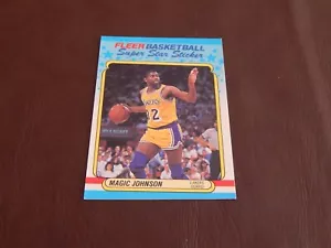 1988-89 Fleer Basketball #6 of 11 Magic Johnson Sticker NM LA Lakers - Picture 1 of 2