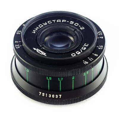 lens 50 mm f/3.5 INDUSTAR 50-2  Soviet Lens Tessar mount m42  Zenit Praktica - Image 1 of 4