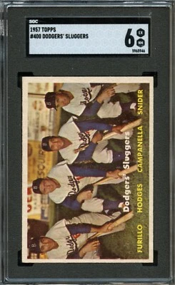 SGC BB - 1957 - Topps - Dodgers' Sluggers - #400 - SGC 6 - EX-NM Foto 1 de 2