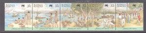 Australia 1987 Arrival mint unhinged joined strip 5 stamps. - Picture 1 of 1