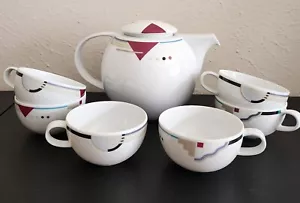 Studio Nova Attitudes Teekanne & 6 Tee-/Kaffeetassen Set Abstrakt Art Deco Geometrisch - Bild 1 von 12
