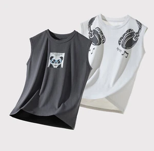 Paquete de 2 camisetas sin mangas de bambú viscosa de lujo para niños de 4-15 años - Imagen 1 de 21