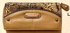 XOXO BRAUN NYLON/POLYESTER DAMEN GELDBÖRSE/CLUTCH HANDTASCHE MIT MEHREREN FÄCHERN - Bild 1 von 6