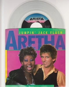 ARETHA FRANKLIN JUMPING JACK FLASH  7'' single CLEAR VINYL  USA PROMO !!! - Picture 1 of 1