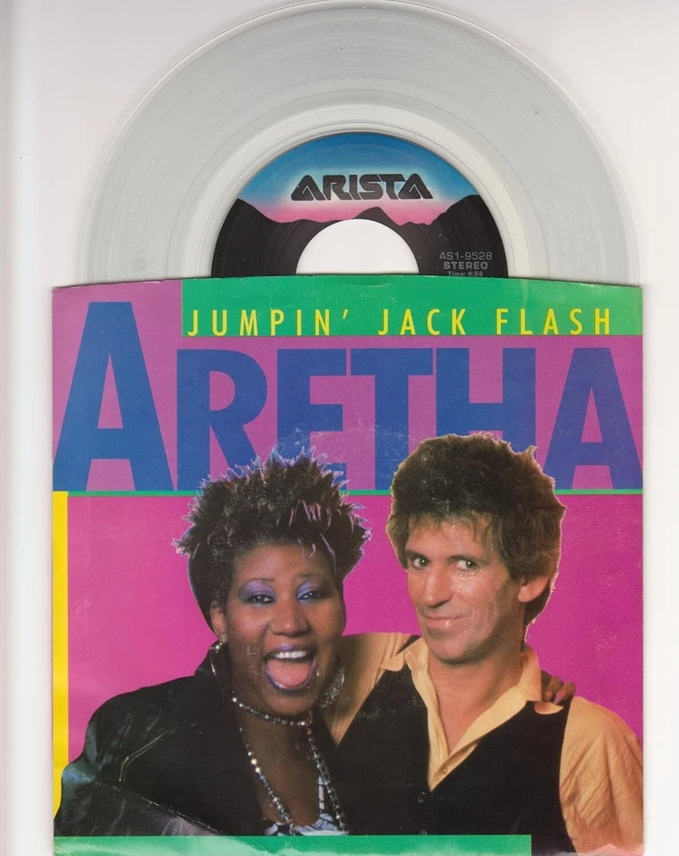 ARETHA FRANKLIN JUMPING JACK FLASH  7'' single CLEAR VINYL  USA PROMO !!! - Image 1 of 1
