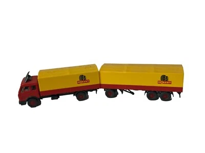 Wiking Truck Plastic Car Berlin W Germany Vtg Hollert Tractor Trailer Semi Red - Image 1 of 3