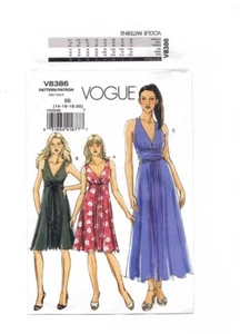 UNCUT VOGUE Kleid MUSTER V8386 Multisize 14 16 18 20 ausgestellter Rock geraffte Brust - Bild 1 von 7