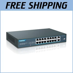 16-Port PoE Switch with 2 Gigabit Uplink - 250W Power for Network Efficiency - Picture 1 of 9