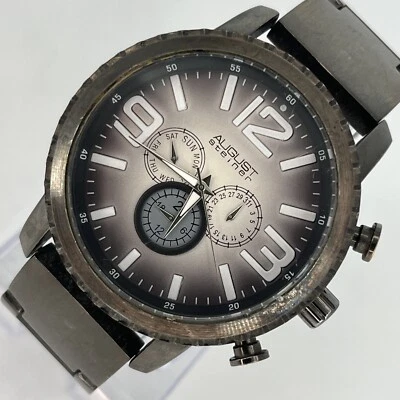 August Steiner Men's Watch AS8067BK Gradient Dial Gunmetal NEW BATTERY RUNS! - Image 1 of 4