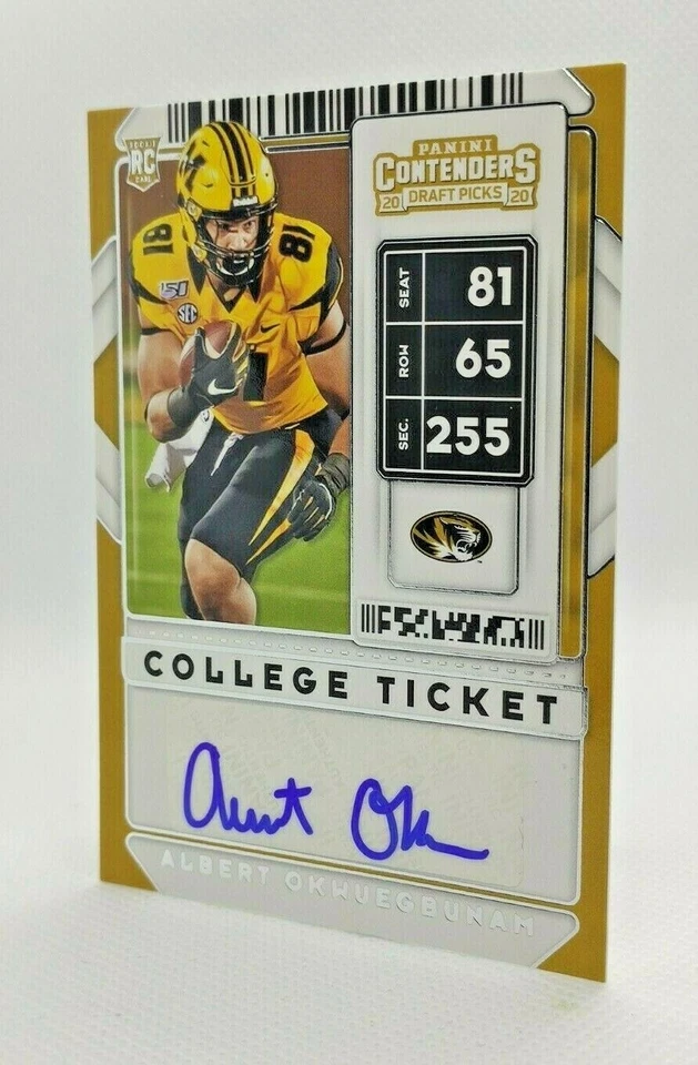 2020 CONTENDERS DRAFT PICKS - ALBERT OKWUEGBUNAMI - Denver Broncos - SIGNED - Image 1 of 3