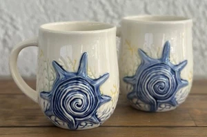 Beach House Coffee Mug Seashell Coastal Embossed Sea Life by Cracker Barrel -2 - Picture 1 of 7
