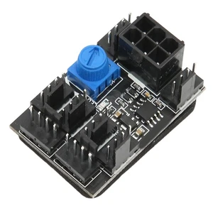 PWM Fan Hub PCB Black High Power Easy Installation Desktop Computer Cooling NEW - Afbeelding 1 van 12