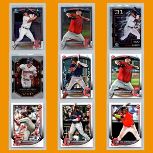 Cleveland Guardians Lot 9 Baseball Cards Bowman Chrome Prospects 1st NM Baseball - Picture 1 of 11