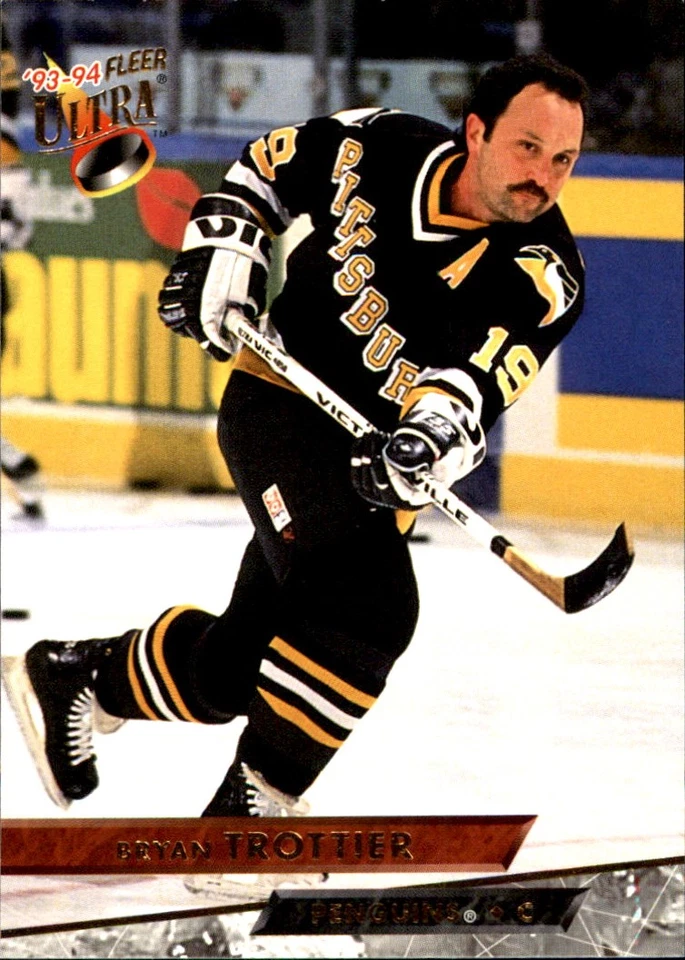 Bryan Trottier 1993-94 Ultra #398 Pittsburgh Penguins FREE SHIPPING AutographDen - Image 1 of 2