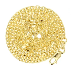 Italian 14k Yellow Gold Solid Anchor Cable Link Chain Necklace 18" 1.8mm 5.6gram - Picture 1 of 5