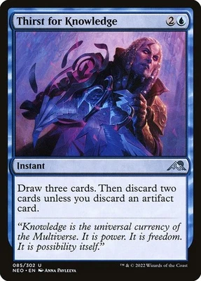 (2x FOIL) THIRST FOR KNOWLEDGE - Kamigawa: Neon Dynasty – MTG Magic Card - Image 1 of 4