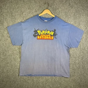 Vintage Pokemon Shirt XL Blue 90s Video Game Nationals Trainer RARE Faded - Picture 1 of 5