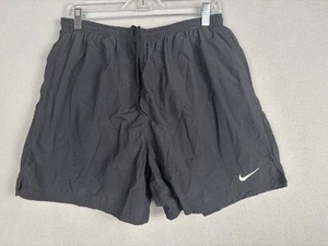 Pantalones Cortos Nike De Colección Para Hombre Grandes Negros Nylon Swoosh Forrados Hechos en EE. UU. Cordón Años 90 - Imagen 1 de 15