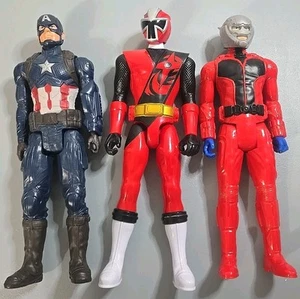 Lot of 3 Action Figures Hero Fighter Bots Superheroes 10-12 " Mixed Toy Bundle - Picture 1 of 2