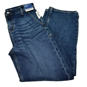 Old Navy Carpenter Style Jeans Utility Pocket Baggy Fit Boys Size 18 Blue NWT - Picture 1 of 5
